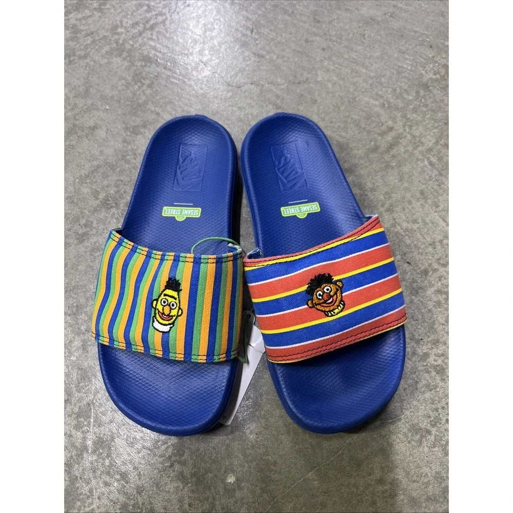Vans Kids Slides Elmo Blue Red Orange Yellow Size 4 Kids New Sandals